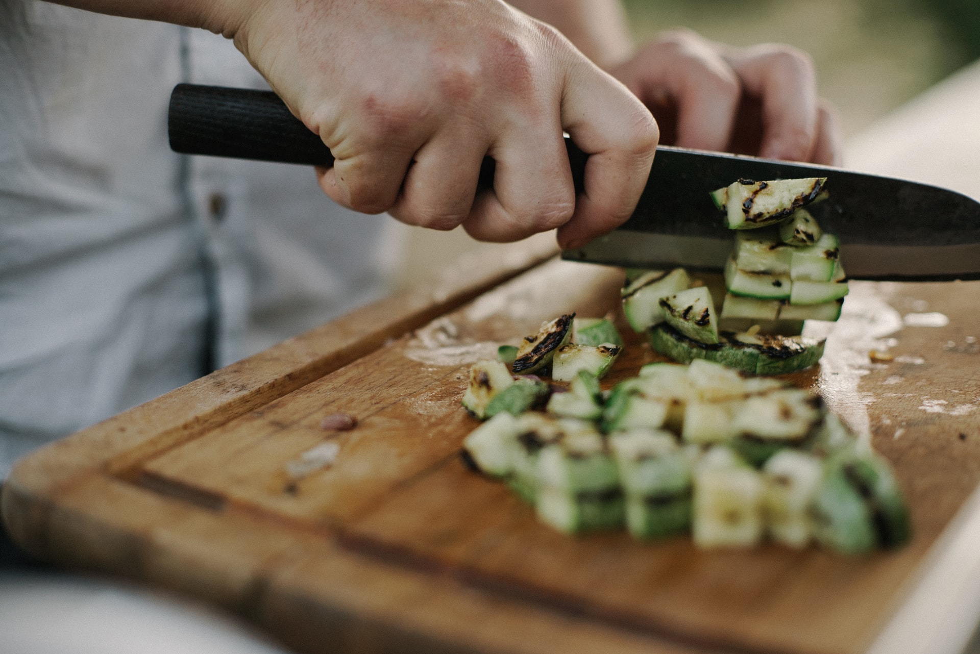 Chopping veggies